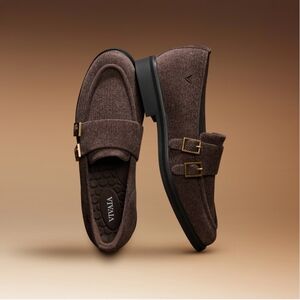 VIVAIA Luciana Round-Toe Velvet Penny Loafers Dark Chocolate Velvet 7 37.5